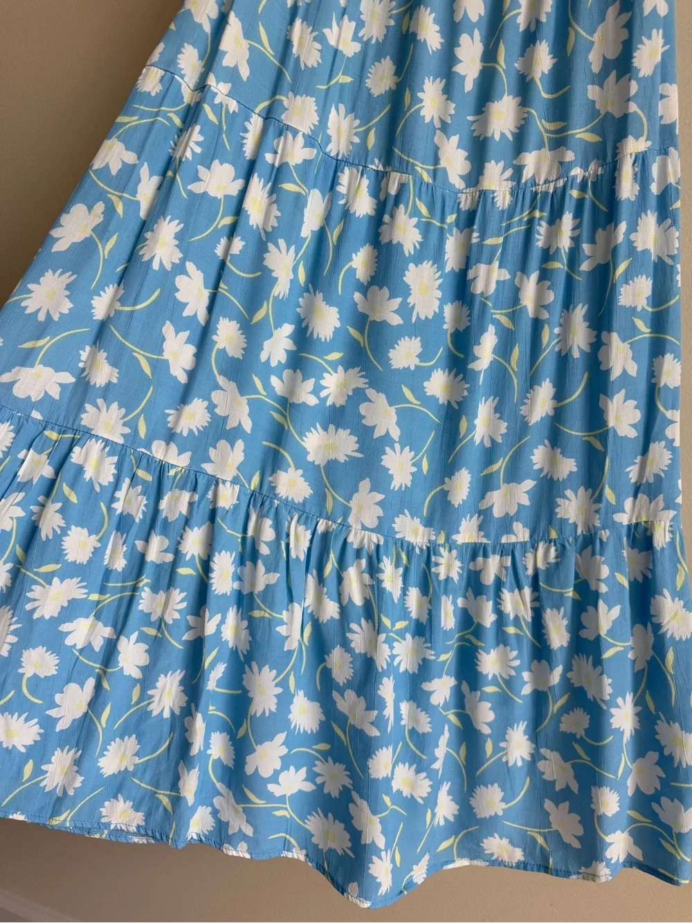Faithfull The Brand Leyla Smocked Midi Dress Blue Floral Puff Sleeve Size S - Picture 8 of 16